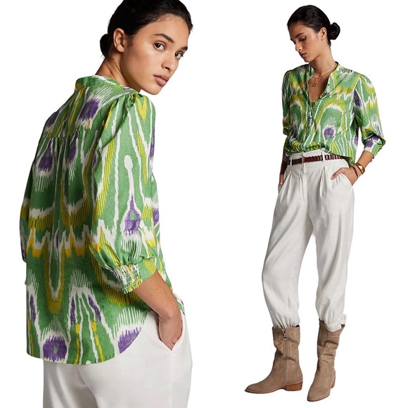 ANTHROPOLOGIE | Sharona Henley Long Sleeves Blouse - Picture 2 of 10